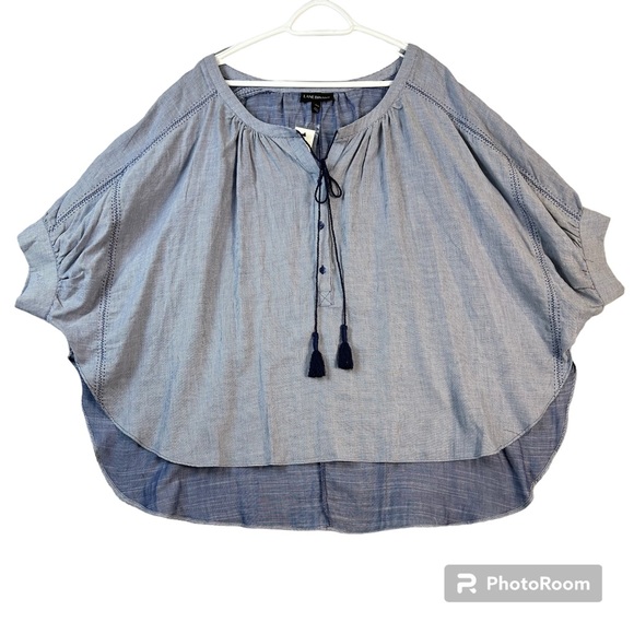 Lane Bryant Poncho Style Blue Stripe Women's Size 14/16 Blouse Top - Picture 1 of 13